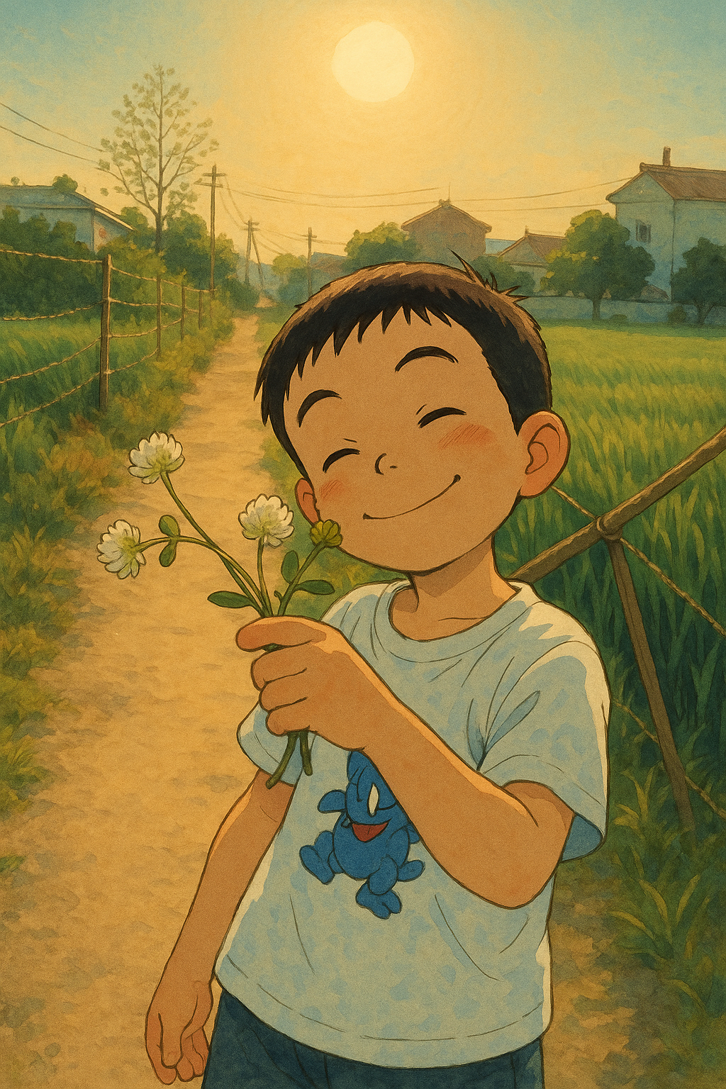 阳光下的快乐少年
